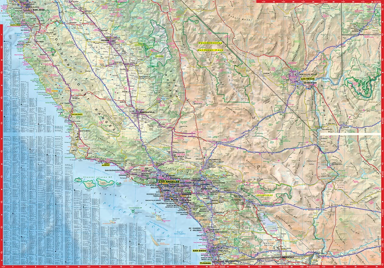 Carte routière plastifiée - Californie | Express Map carte routière Express Map