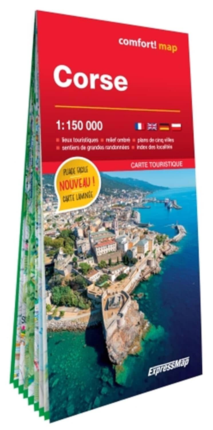 Carte routière plastifiée - Corse | Express Map carte routière Express Map