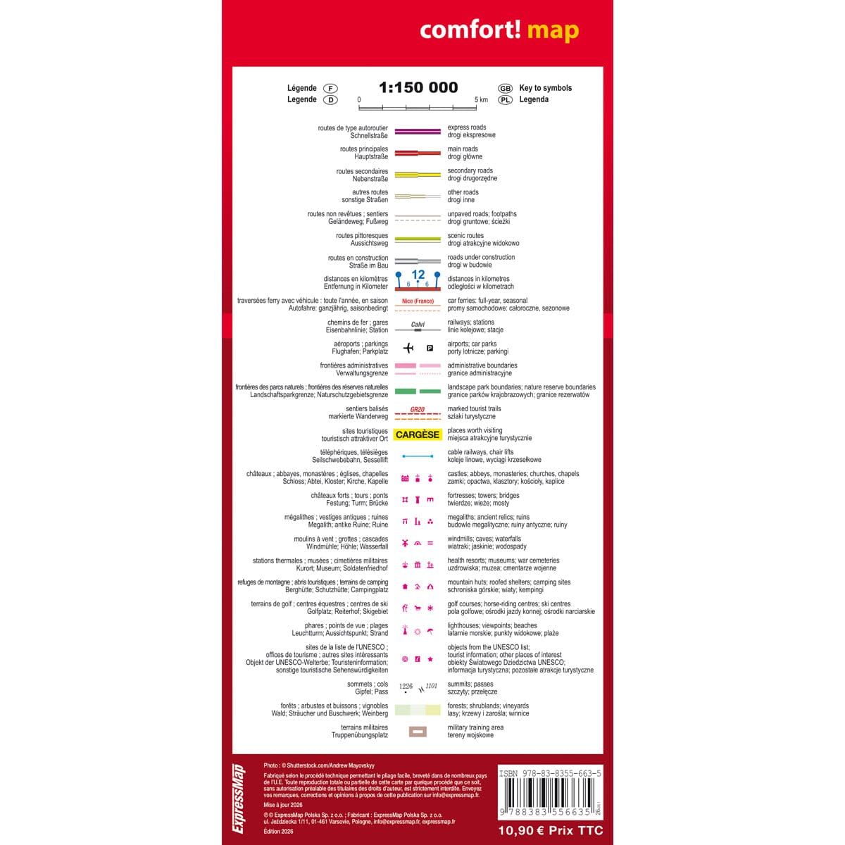 Carte routière plastifiée - Corse | Express Map carte routière Express Map 