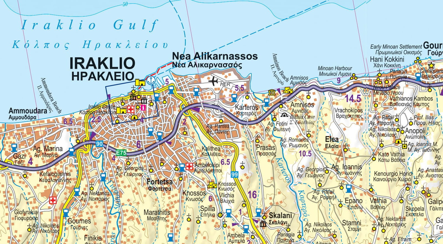 Carte routière plastifiée - Crète | Express Map carte routière Express Map