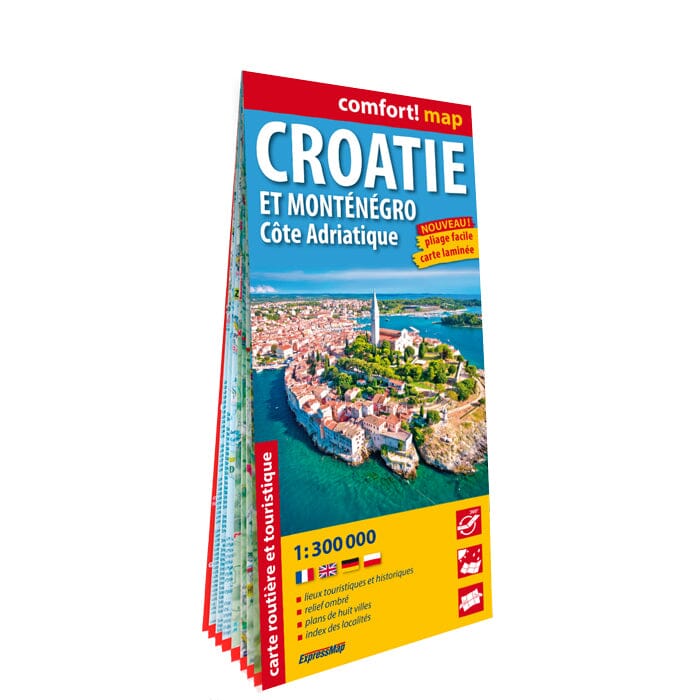Carte routière plastifiée - Croatie, Monténégro, Côte Adriatique | Express Map carte routière Express Map 