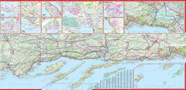 Carte routière plastifiée - Croatie, Monténégro, Côte Adriatique | Express Map carte routière Express Map 