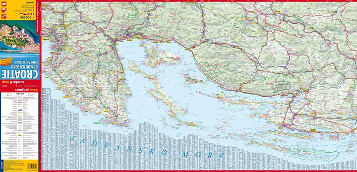 Carte routière plastifiée - Croatie, Monténégro, Côte Adriatique | Express Map carte routière Express Map 