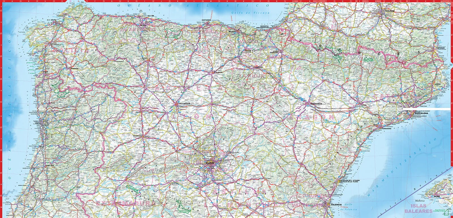 Carte routière plastifiée - Espagne, Portugal | Express Map carte routière Express Map