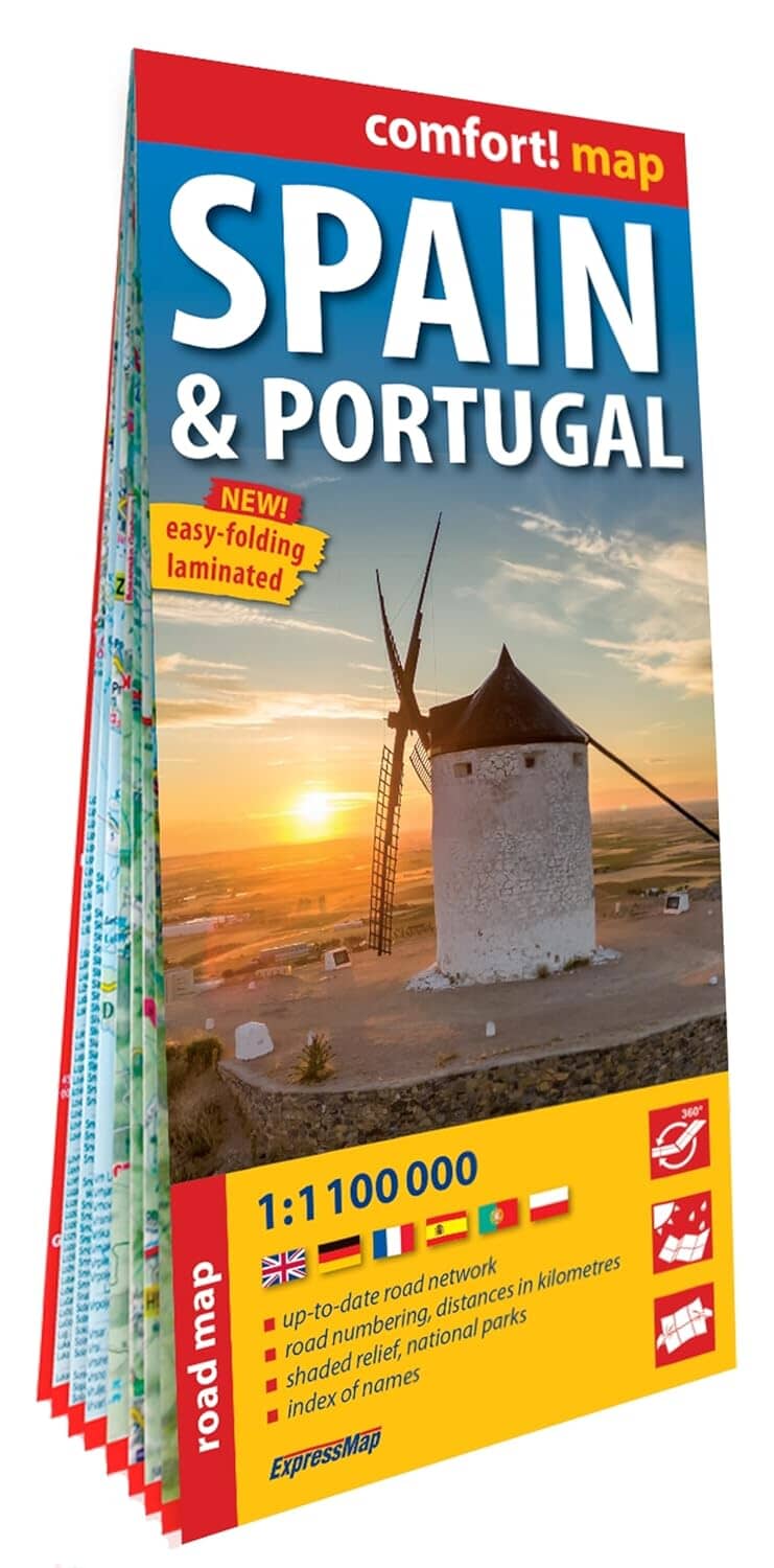 Carte routière plastifiée - Espagne, Portugal | Express Map carte routière Express Map 