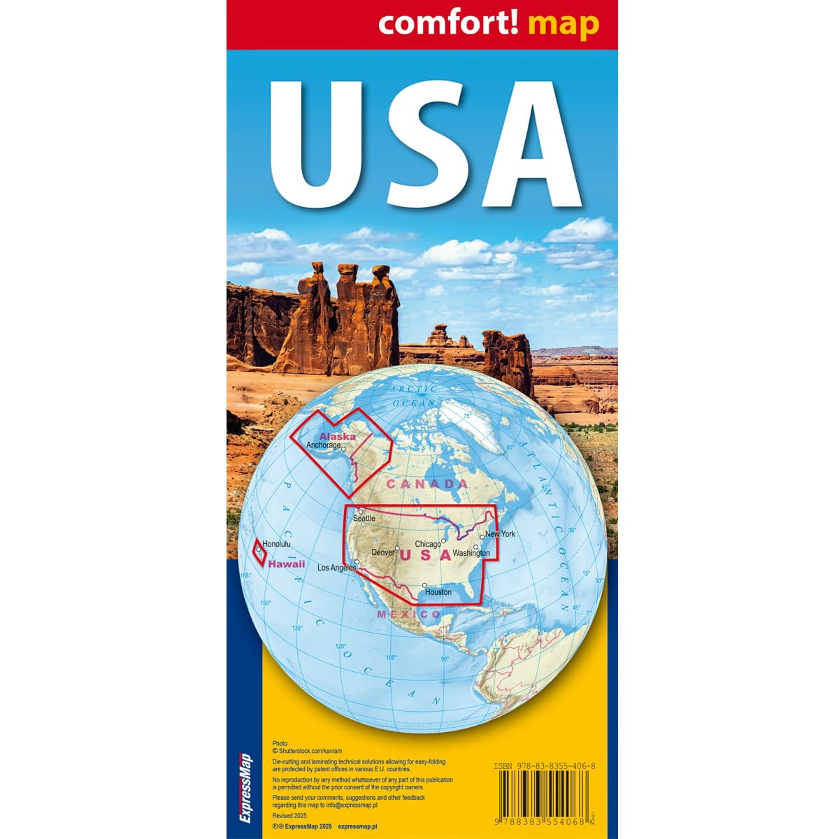 Carte routière plastifiée - États-Unis | Express Map carte routière Express Map