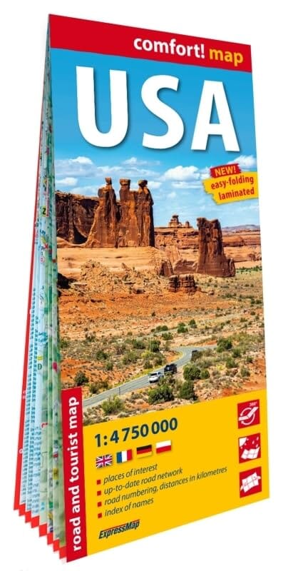 Carte routière plastifiée - États-Unis | Express Map carte routière Express Map