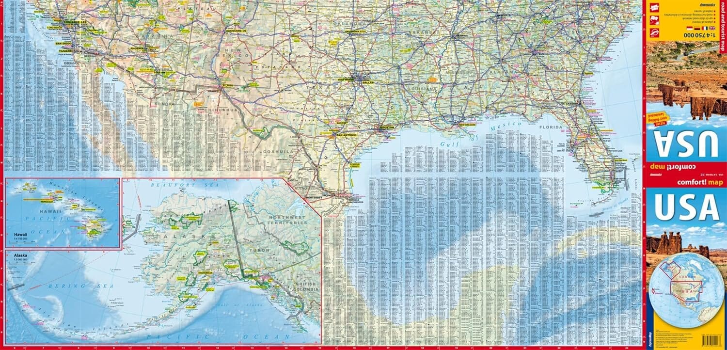 Carte routière plastifiée - États-Unis | Express Map carte routière Express Map 