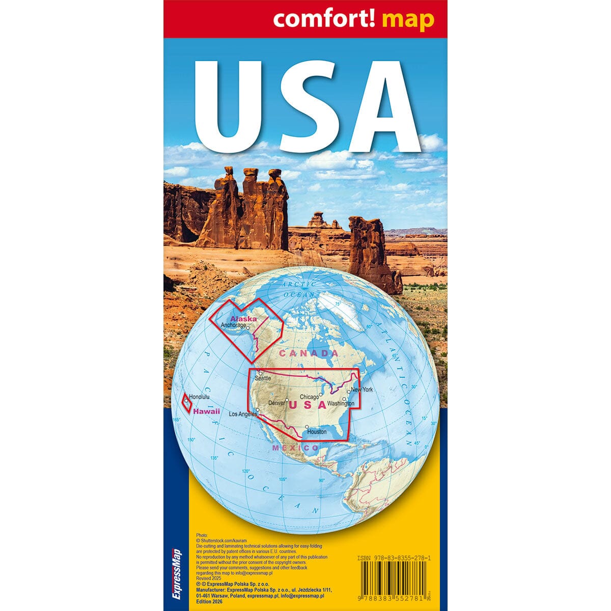 Carte routière plastifiée - États-Unis | Express Map carte routière Express Map 