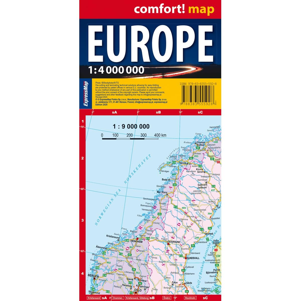 Carte routière plastifiée - Europe | Express Map carte routière Express Map