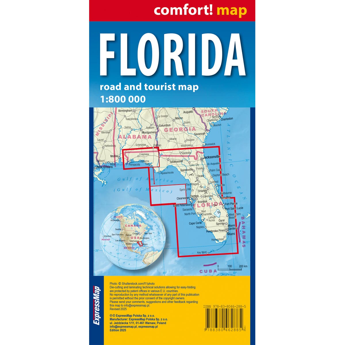 Carte routière plastifiée - Floride | Express Map carte routière Express Map 