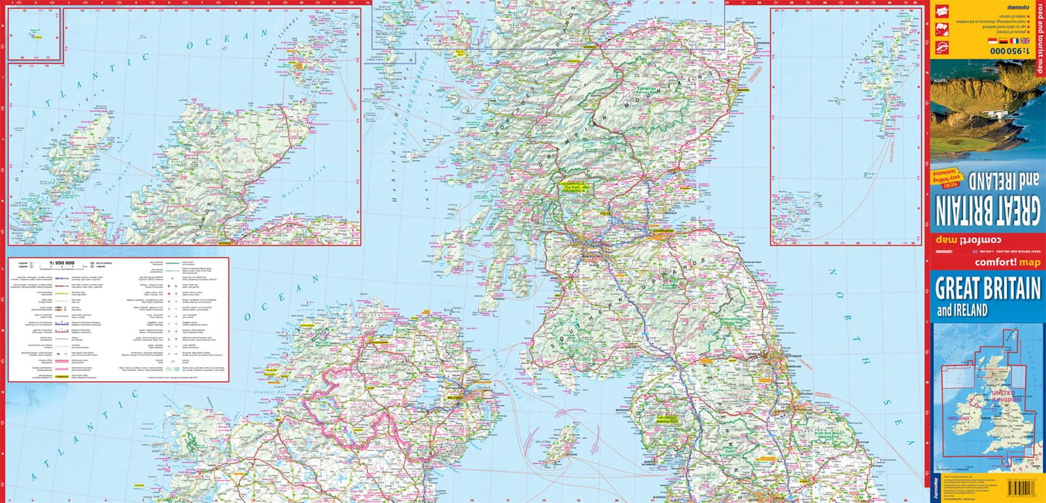 Carte routière plastifiée - Grande-Bretagne, Irlande | Express Map carte routière Express Map