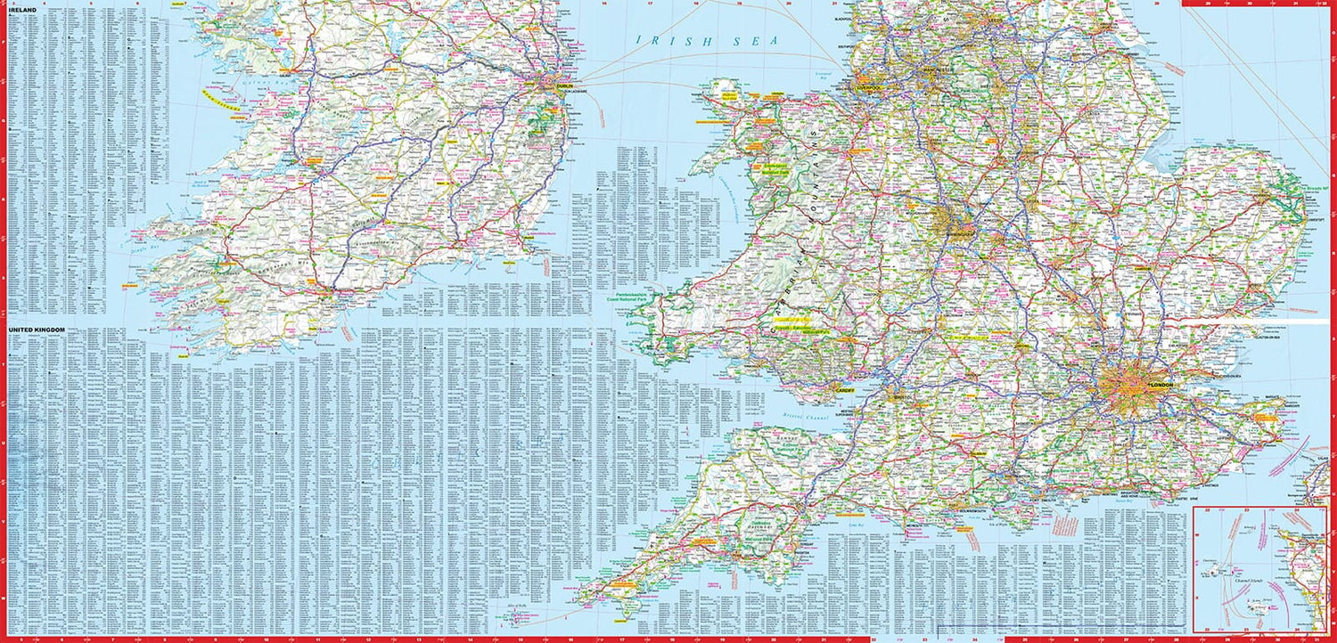 Carte routière plastifiée - Grande-Bretagne, Irlande | Express Map carte routière Express Map