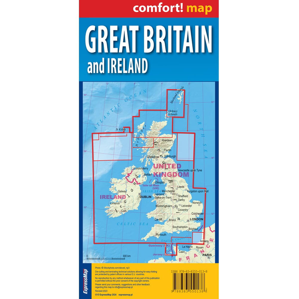 Carte routière plastifiée - Grande-Bretagne, Irlande | Express Map carte pliée Express Map 