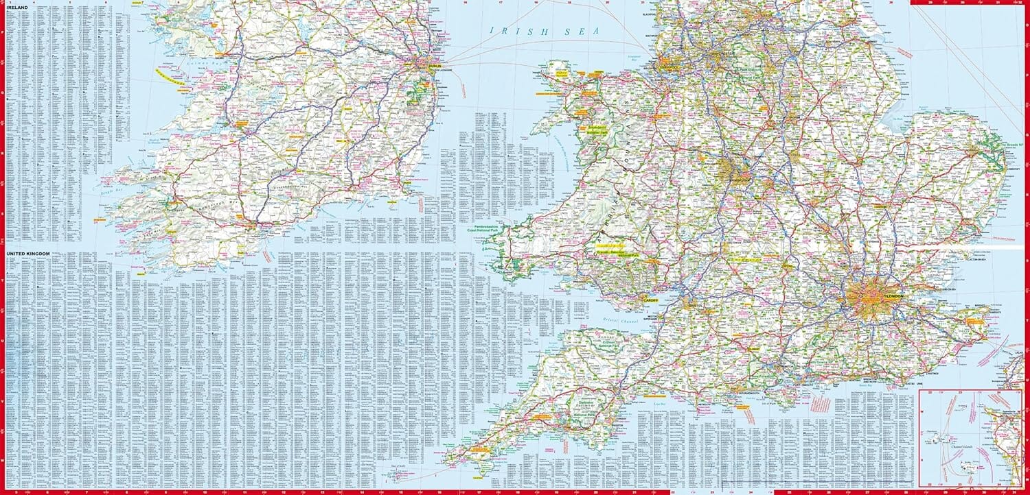 Carte routière plastifiée - Grande-Bretagne, Irlande | Express Map carte routière Express Map 