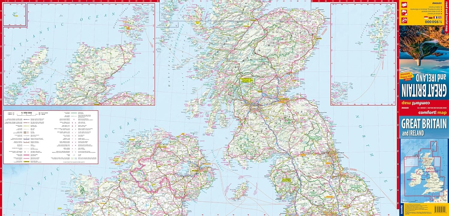 Carte routière plastifiée - Grande-Bretagne, Irlande | Express Map carte routière Express Map 