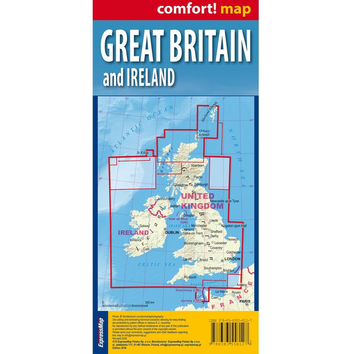 Carte routière plastifiée - Grande-Bretagne, Irlande | Express Map carte routière Express Map 