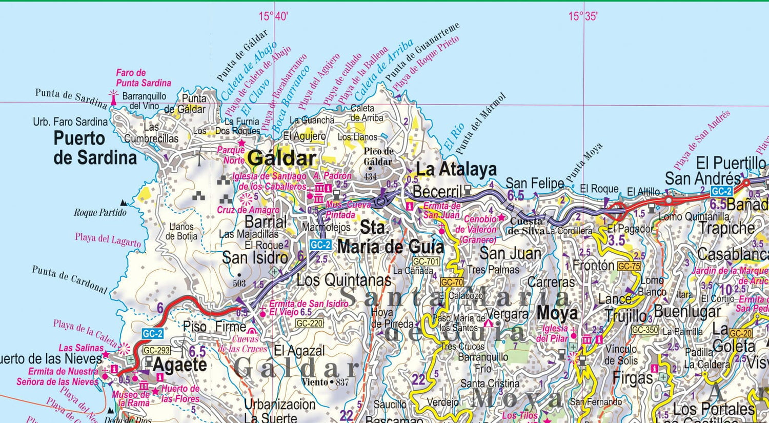 Carte routière plastifiée - Iles Canaries | Express Map carte routière Express Map