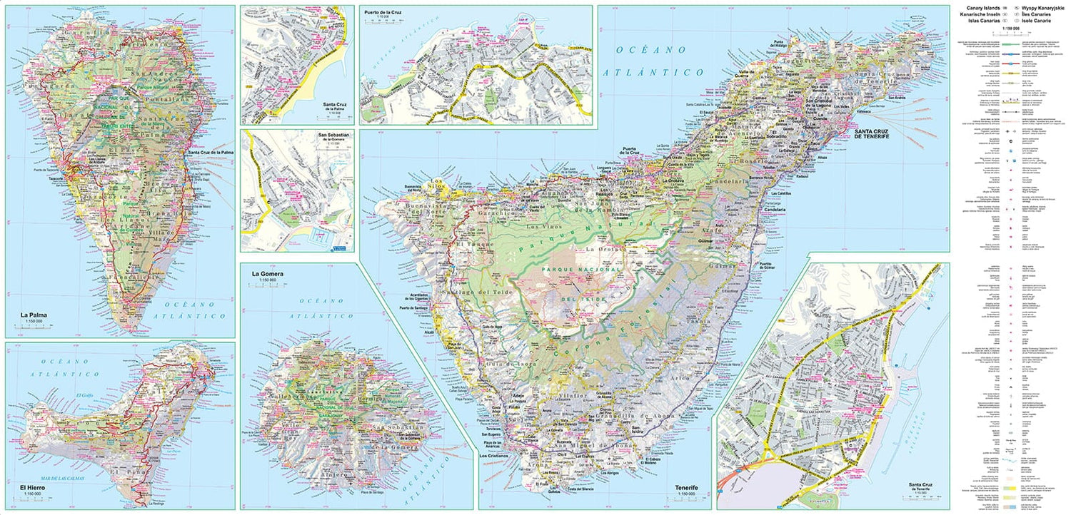 Carte routière plastifiée - Iles Canaries | Express Map carte routière Express Map