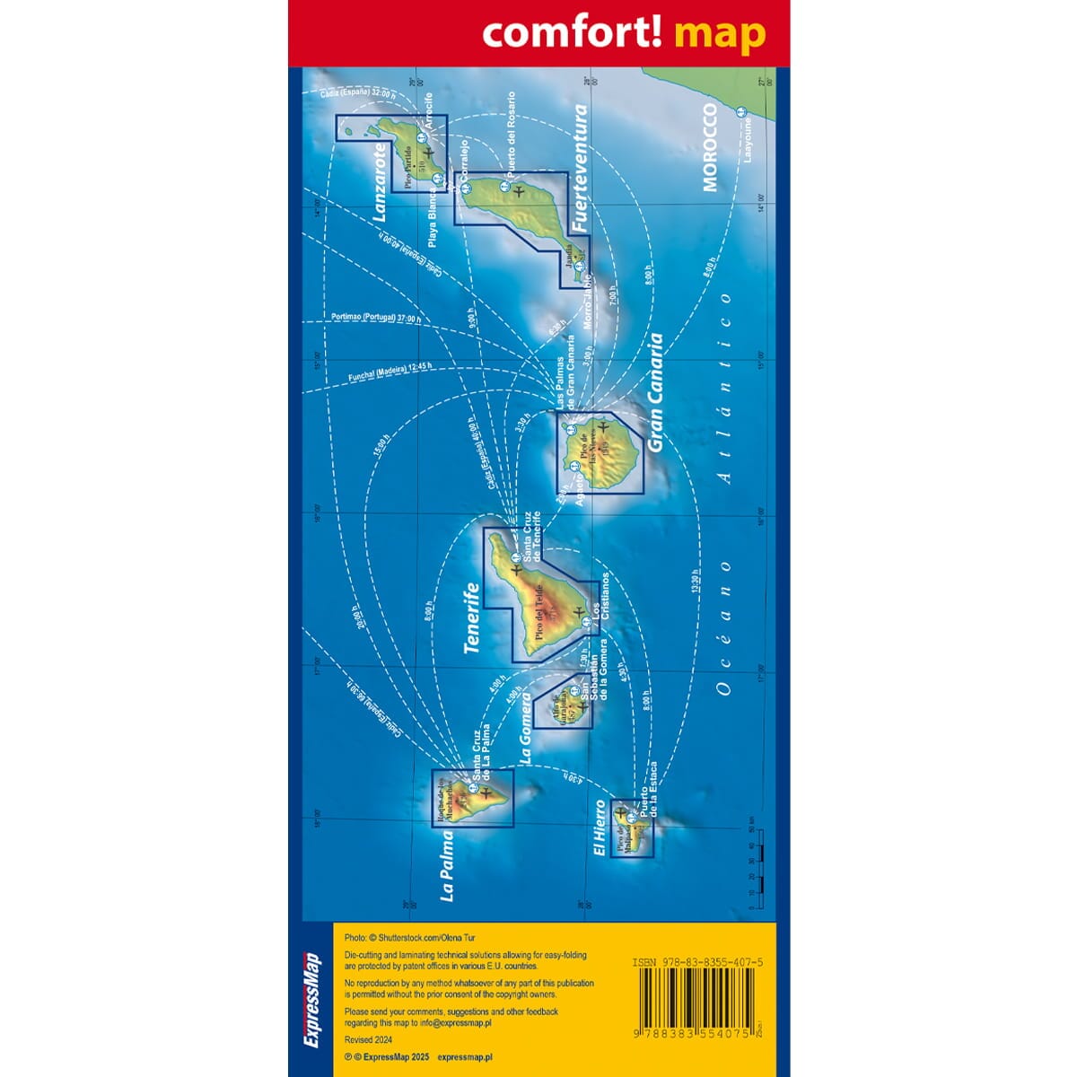 Carte routière plastifiée - Iles Canaries | Express Map carte routière Express Map