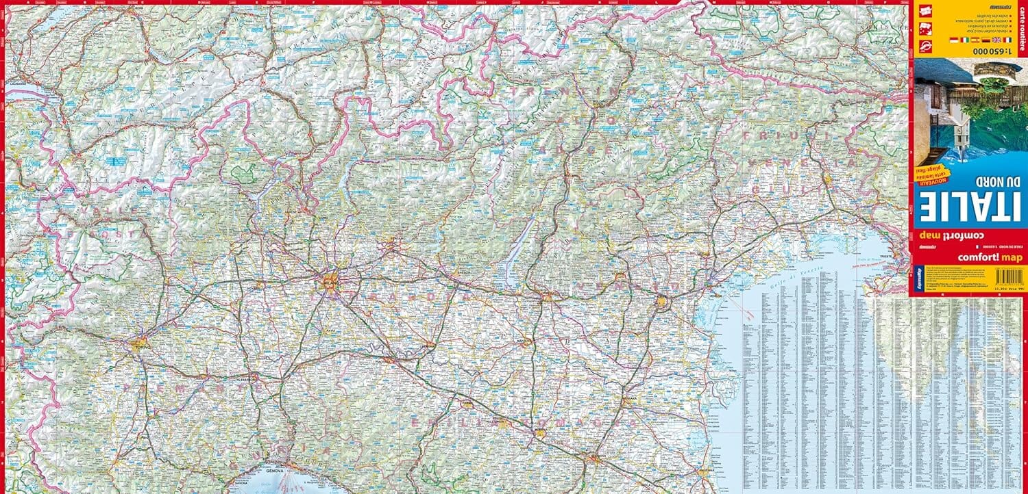 Carte routière plastifiée - Italie Nord | Express Map carte routière Express Map 