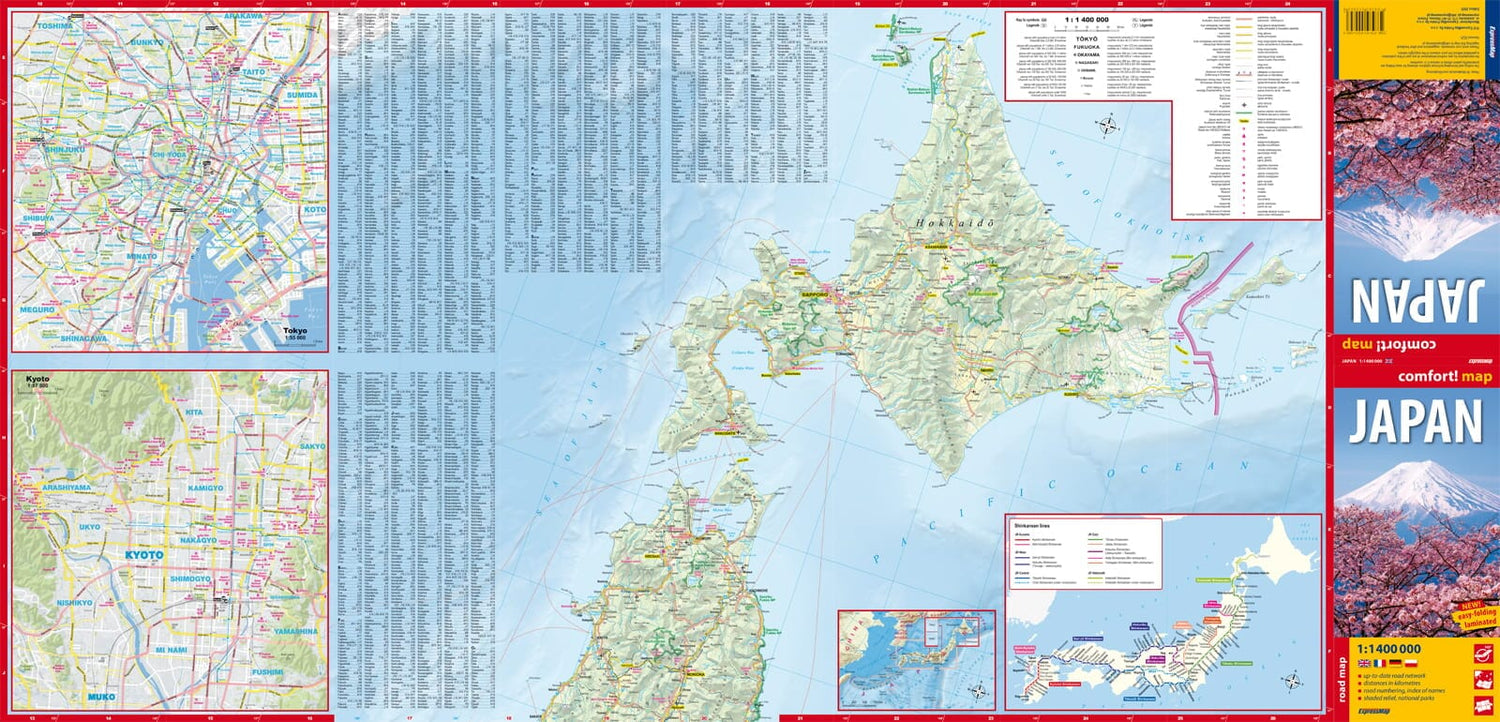Carte routière plastifiée - Japon | Express Map carte routière Express Map