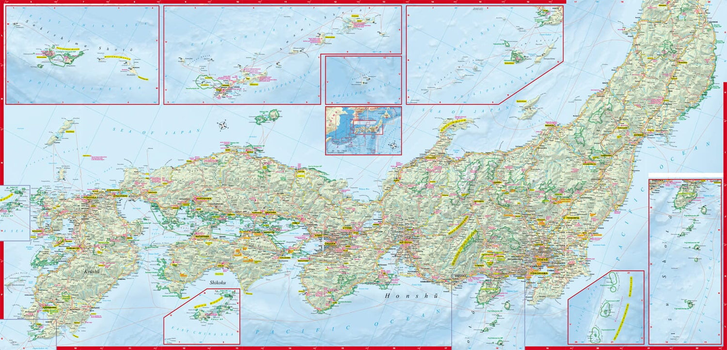 Carte routière plastifiée - Japon | Express Map carte routière Express Map