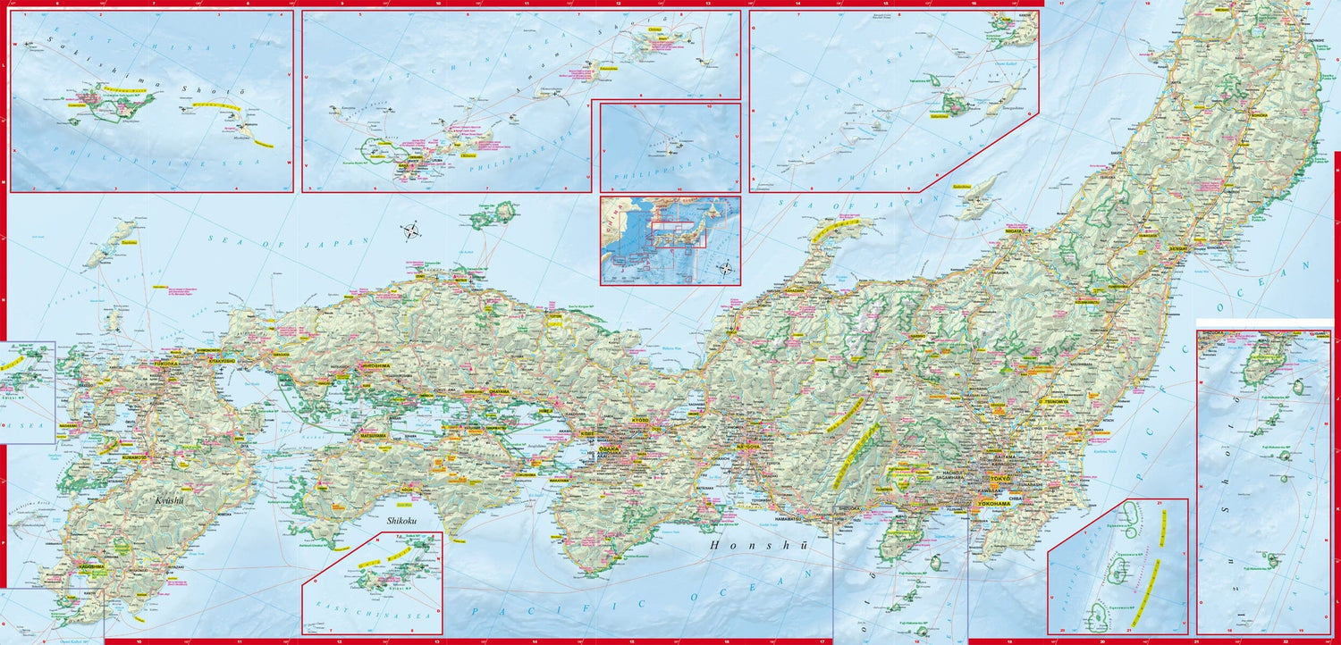 Carte routière plastifiée - Japon | Express Map carte routière Express Map 
