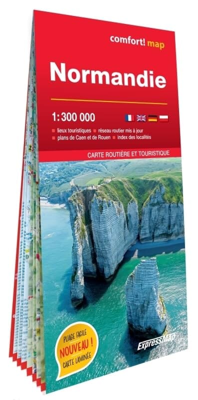Carte routière plastifiée - Normandie | Express Map carte routière Express Map