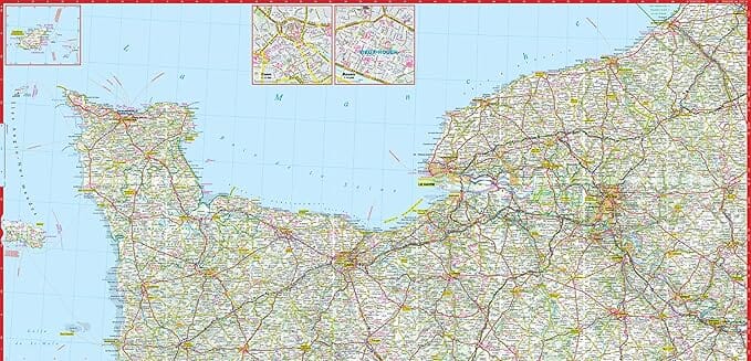 Carte routière plastifiée - Normandie | Express Map carte routière Express Map
