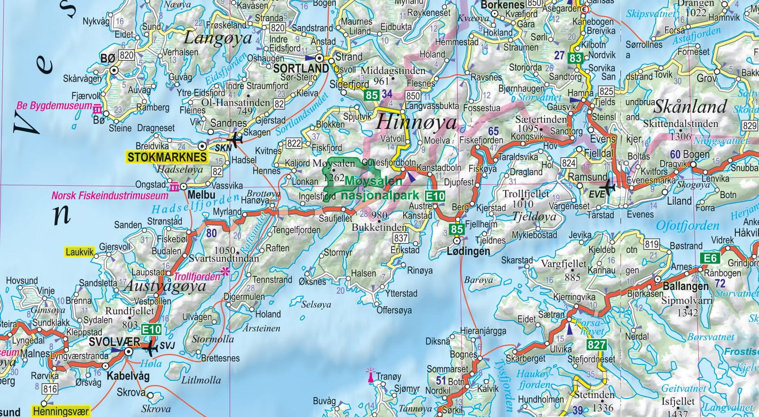Carte routière plastifiée - Norvège | Express Map carte routière Express Map