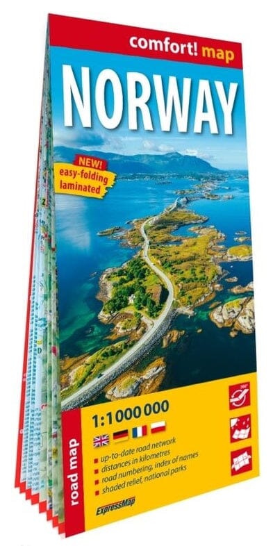 Carte routière plastifiée - Norvège | Express Map carte routière Express Map