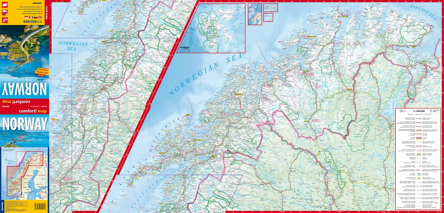 Carte routière plastifiée - Norvège | Express Map carte routière Express Map