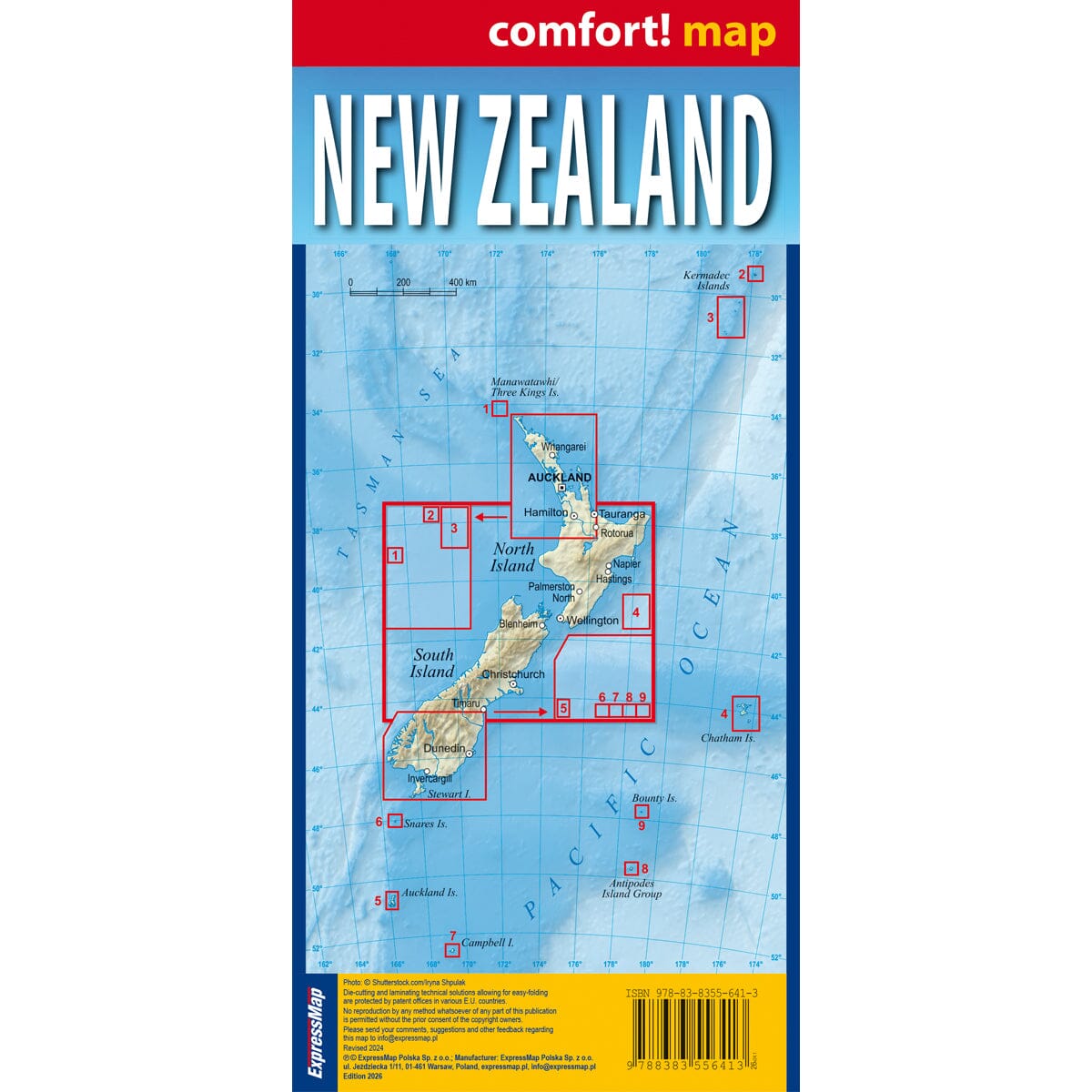 Carte routière plastifiée - Nouvelle Zélande | Express Map carte routière Express Map 