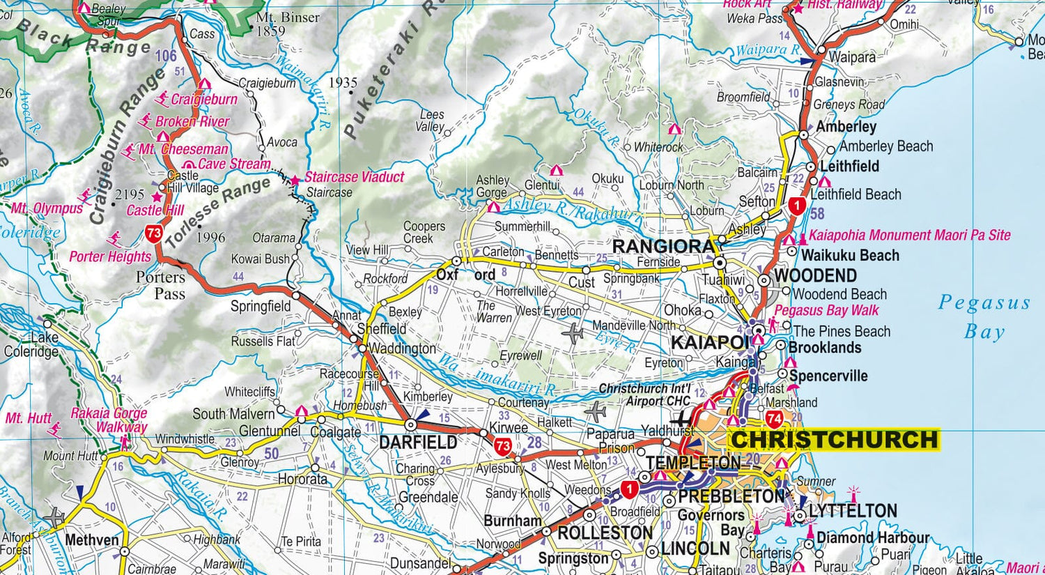 Carte routière plastifiée - Nouvelle Zélande | Express Map carte routière Express Map 