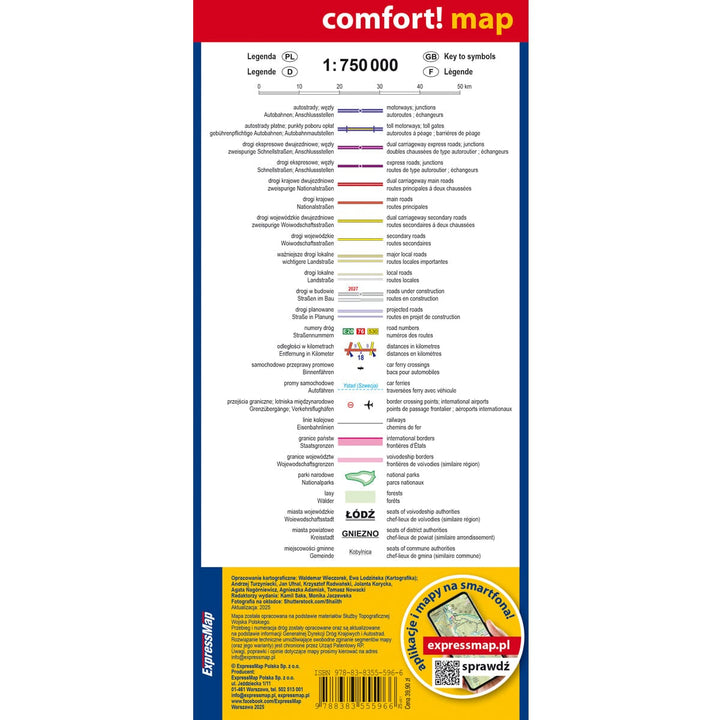 Carte routière plastifiée - Pologne | Express Map carte routière Express Map 