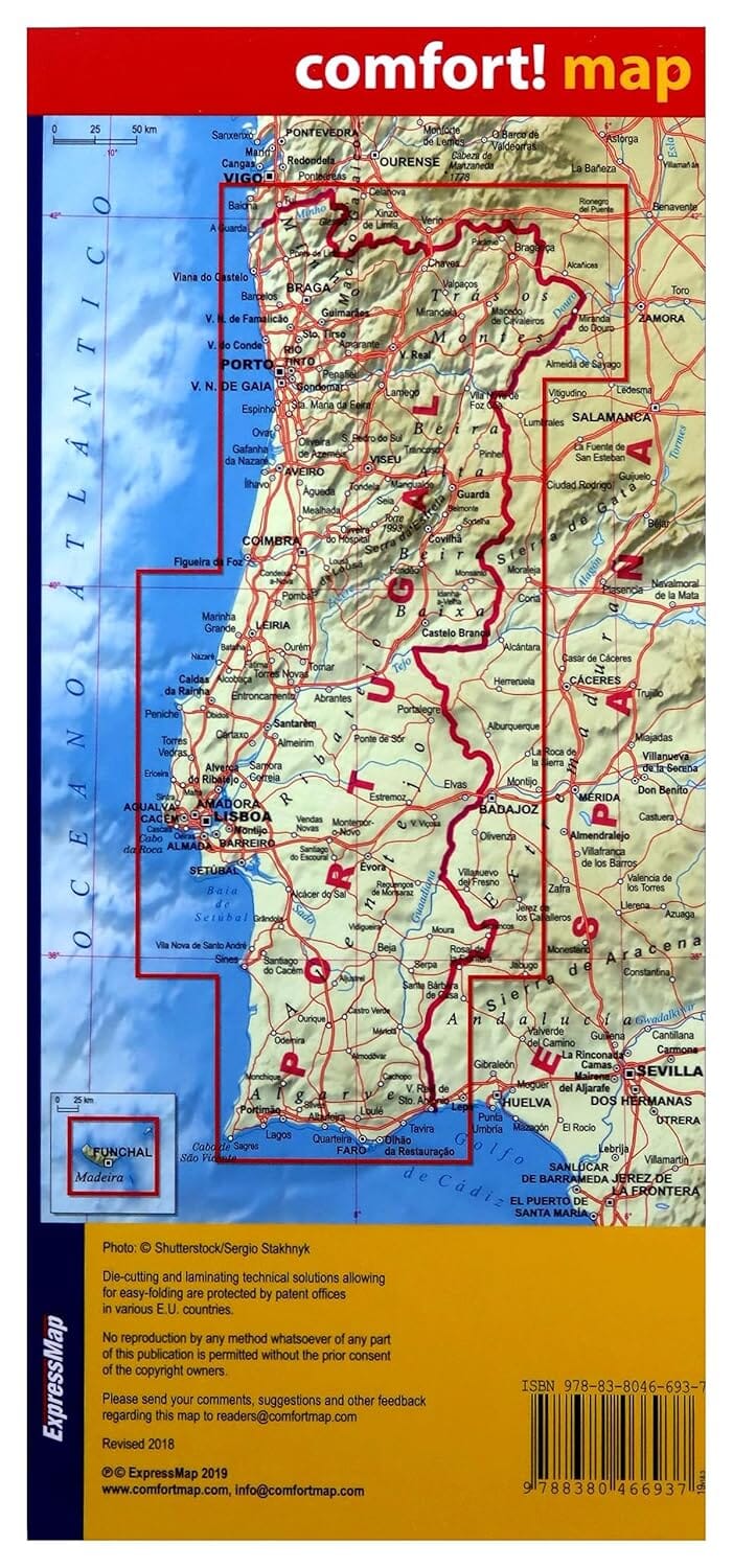 Laminated Road Map Portugal Express Map Cartovia laminated-road-map-portugal-express-map-cartovia