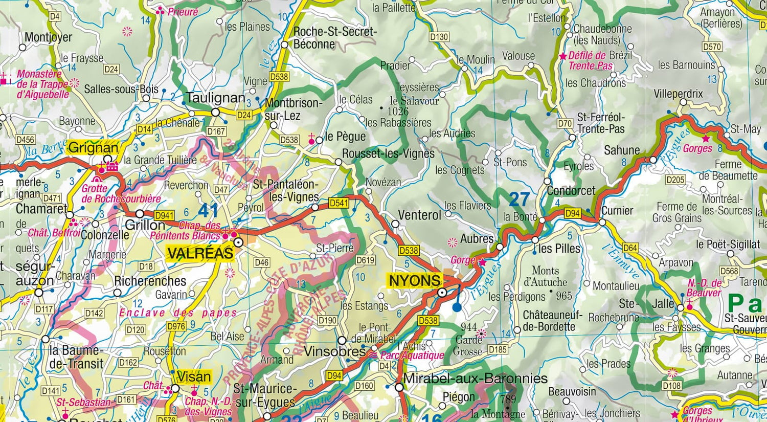 Carte routière plastifiée - Provence, Alpes, Côte d'Azur | Express Map carte routière Express Map