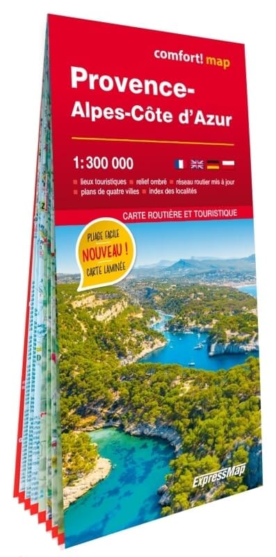 Carte routière plastifiée - Provence, Alpes, Côte d'Azur | Express Map carte pliée Express Map 
