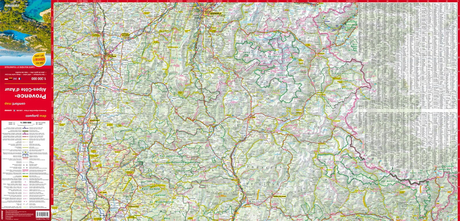 Carte routière plastifiée - Provence, Alpes, Côte d'Azur | Express Map carte routière Express Map
