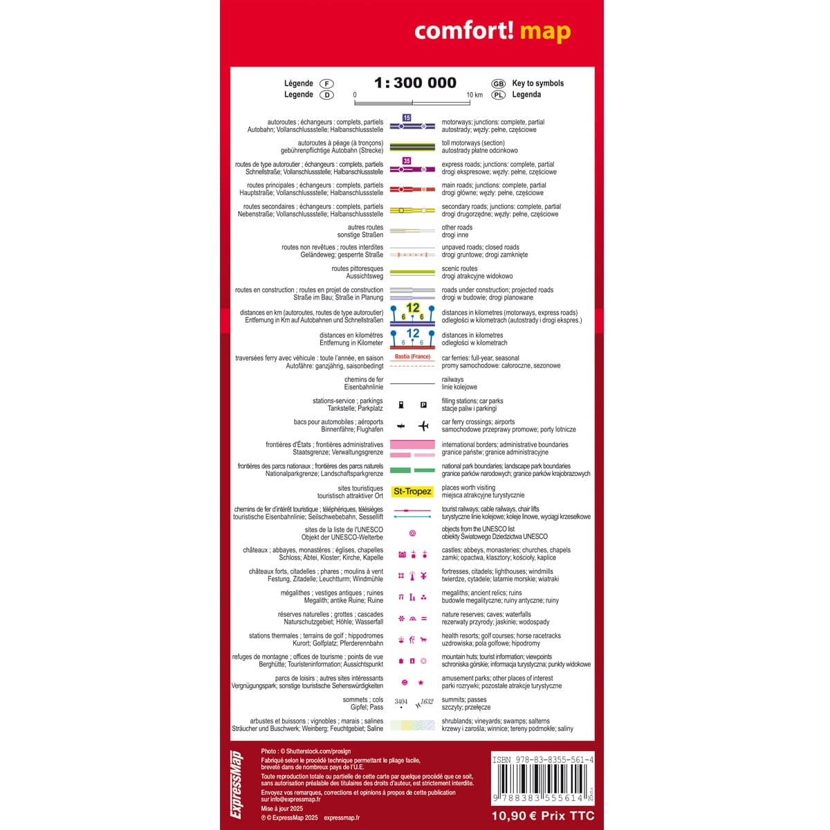 Carte routière plastifiée - Provence, Alpes, Côte d'Azur | Express Map carte routière Express Map