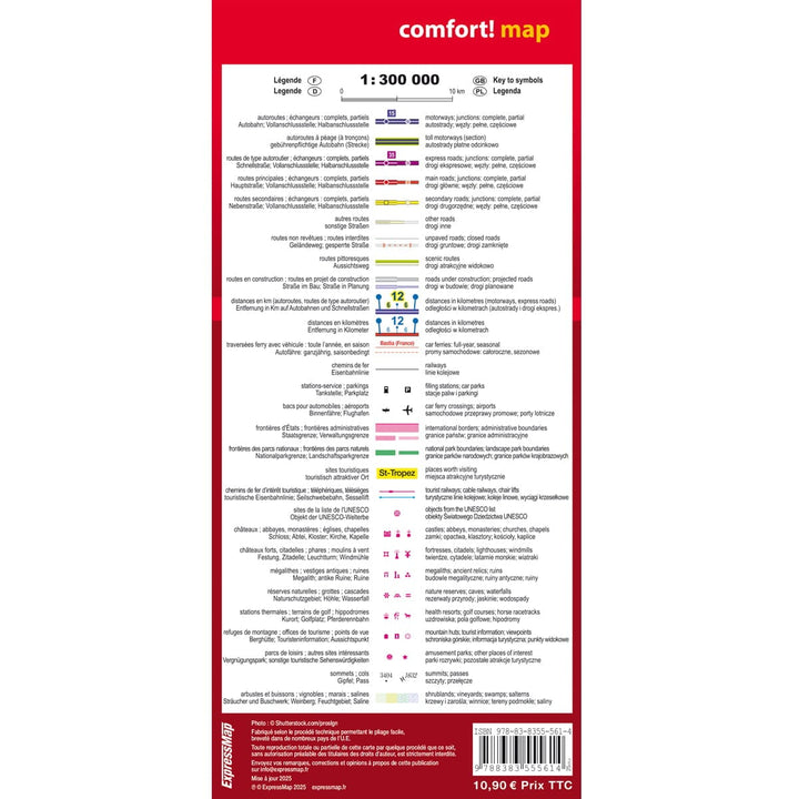 Carte routière plastifiée - Provence, Alpes, Côte d'Azur | Express Map carte pliée Express Map 