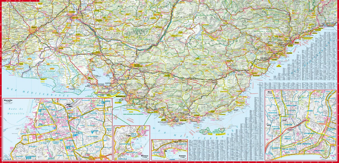 Carte routière plastifiée - Provence, Alpes, Côte d'Azur | Express Map carte pliée Express Map 