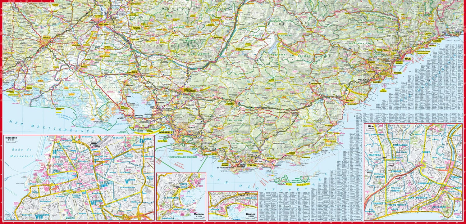Carte routière plastifiée - Provence, Alpes, Côte d'Azur | Express Map carte routière Express Map