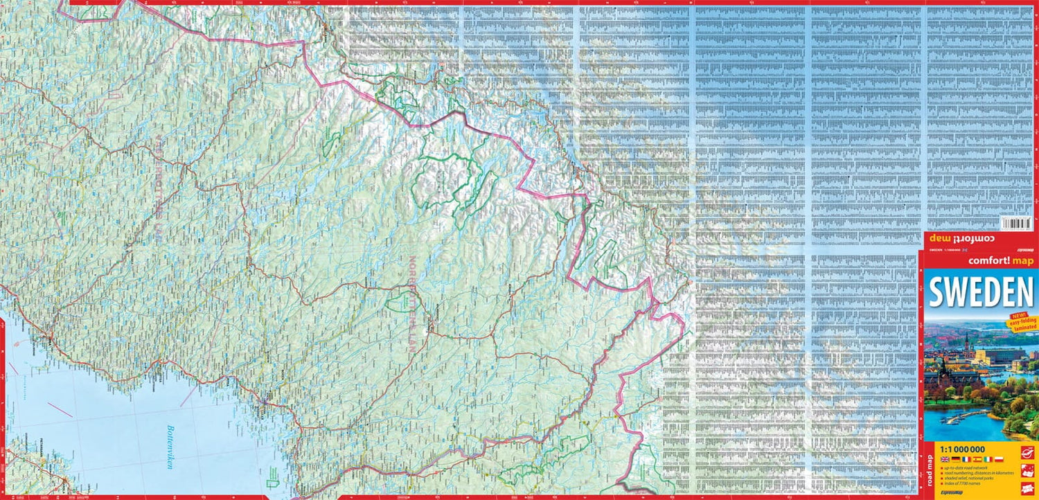 Carte routière plastifiée - Suède | Express Map carte routière Express Map