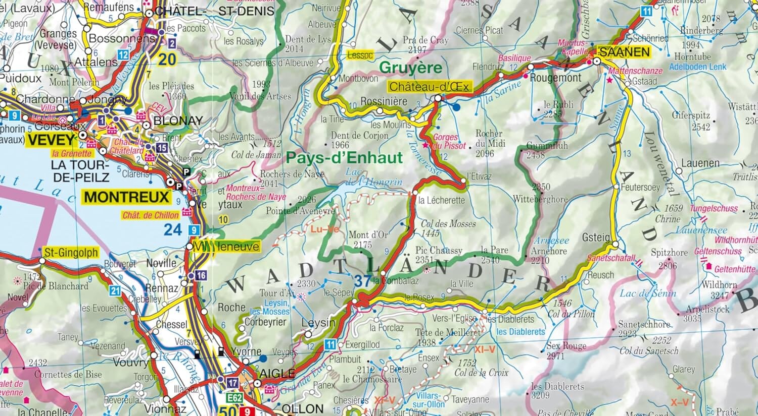 Carte routière plastifiée - Suisse | Express Map carte routière Express Map 