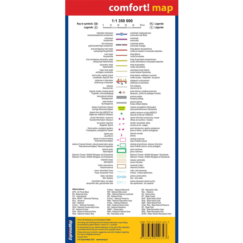 Carte routière plastifiée - USA Sud Ouest | Express Map carte pliée Express Map 