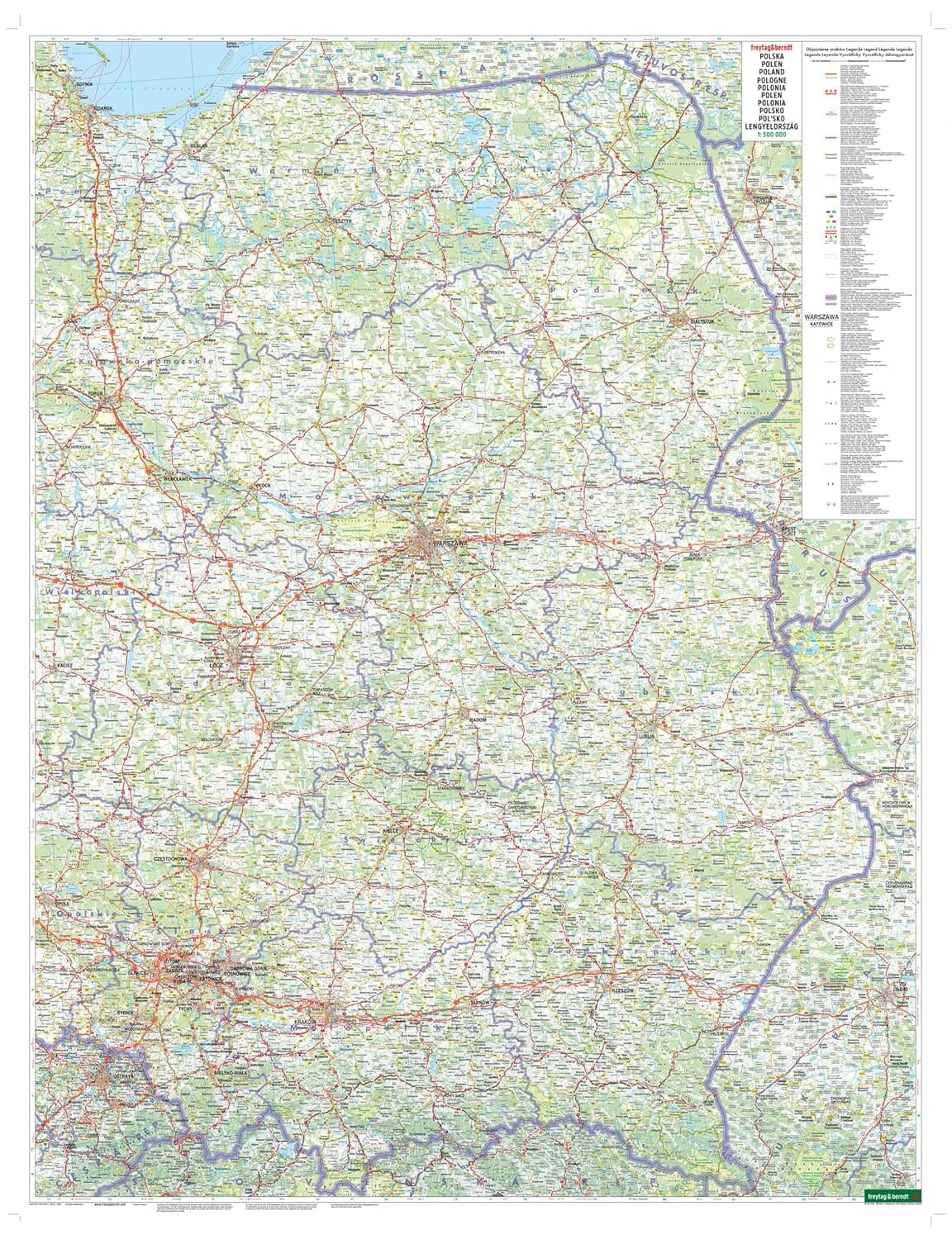 Carte routière - Pologne au 1/500,000 | Freytag & Berndt carte routière Freytag & Berndt 