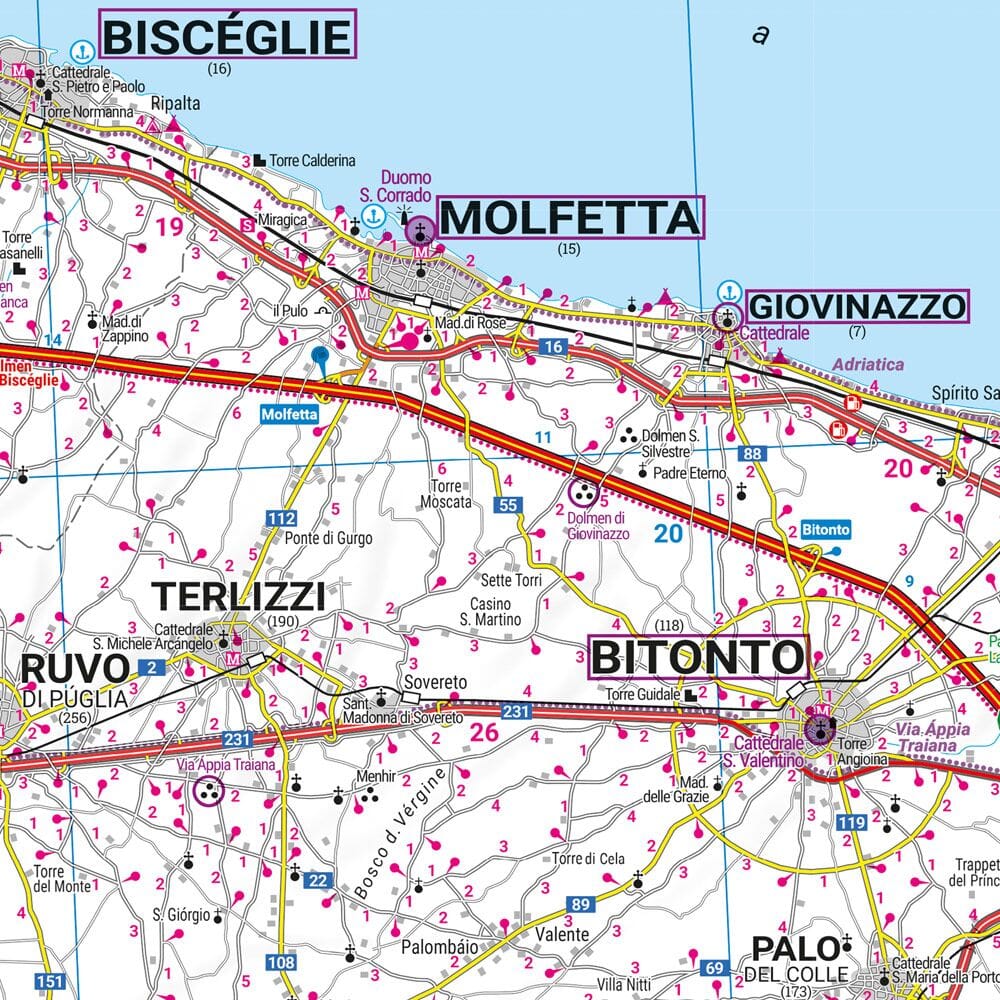 Carte routière - Pouilles (Bari, Brindisi, Italie) | Freytag & Berndt carte routière Freytag & Berndt