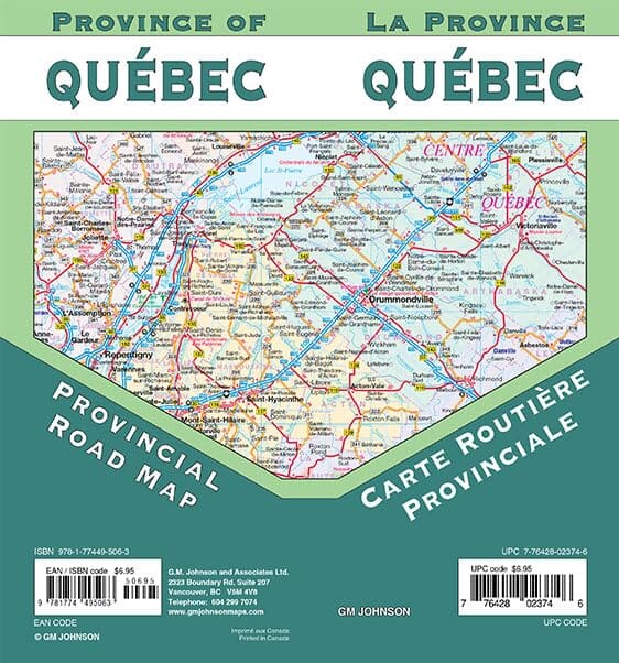 Carte routière provinciale du Québec | GM Johnson carte routière GM Johnson 